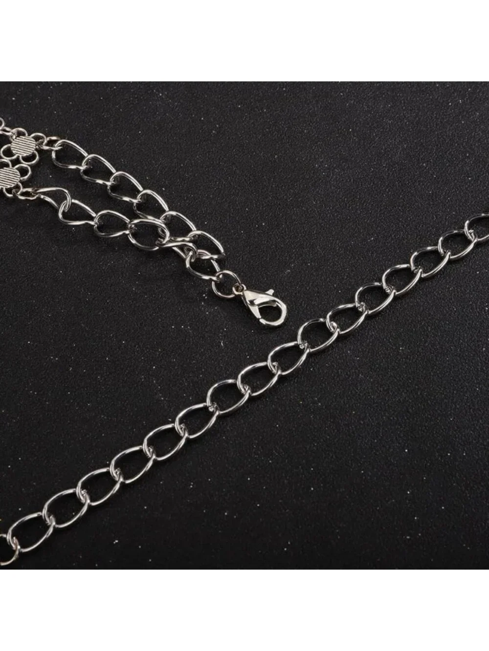 Boho Crystal Rhinestone Body Chain Belt with Silver Coin Pendant & Tassels